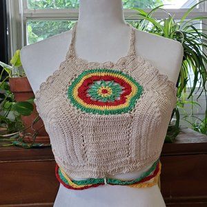 Crochet Halter Crop Top NWT